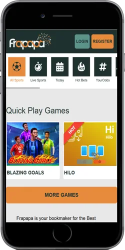 Frapapa Bet Nigeria mobile app screen